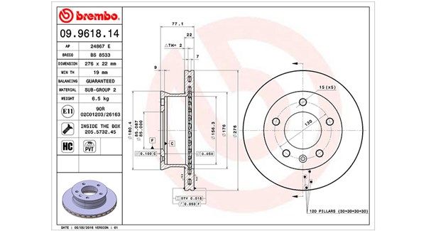 MAGNETI MARELLI Тормозной диск 360406098500